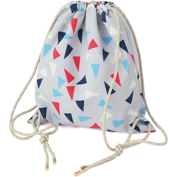 Lightweight Drawstring Backpack Women Boho Geometric Triangle Polyester main image 4